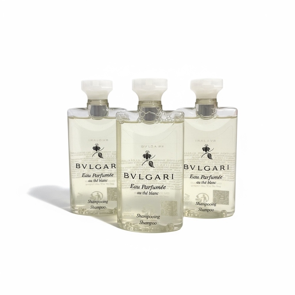 BVLGARI Eau Parfumée au Thé Blanc Shampoo Set of 3 White Tea 75ml NEW - Picture 10 of 11